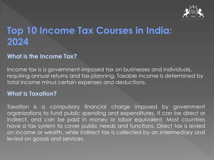 top 10 income tax courses in india 2024