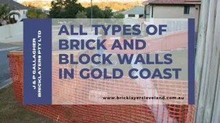 All Types of Brick and block walls in Gold Coast