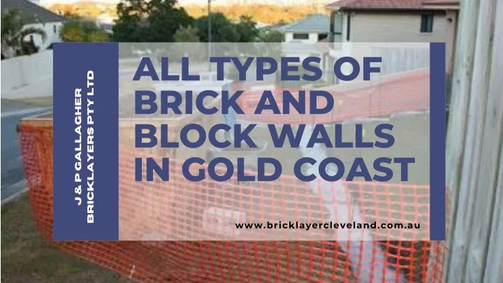 all types of brick and block walls in gold coast