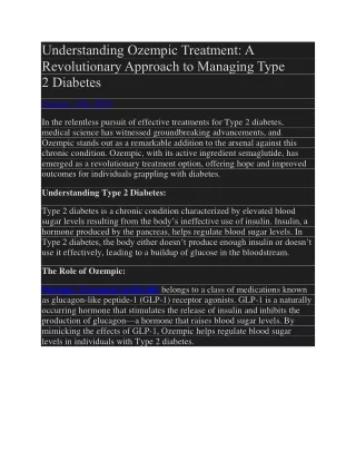 understanding ozempic treatment a revolutionary