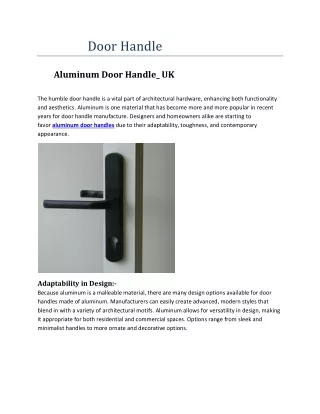 Aluminum Door Handle 16 Jan