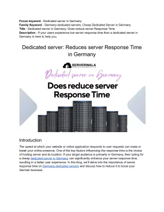 focus keyword dedicated server in germany family