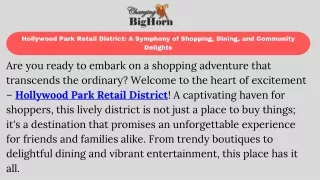 Hollywood Park Retail District A Symphony of Shopping, Dining, and Community Delights