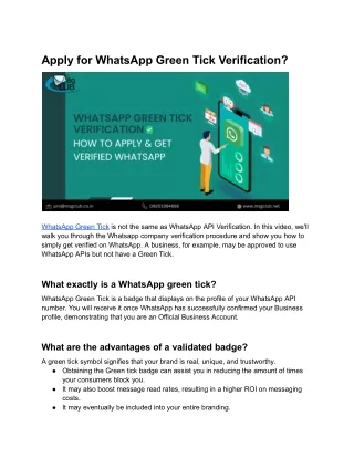 Apply for WhatsApp Green Tick Verification_