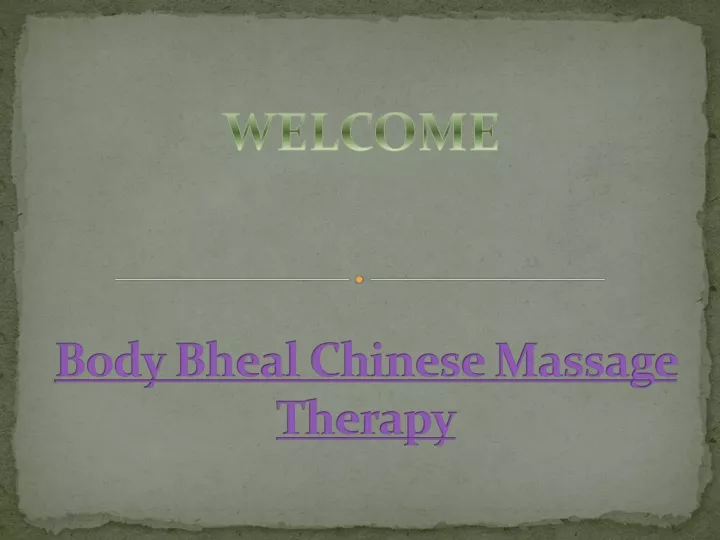 body bheal chinese massage therapy