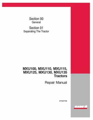 CASE IH MXU130 Tractor Service Repair Manual 1