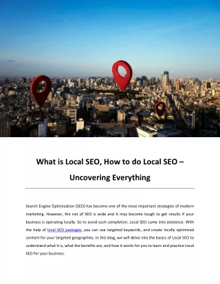 What is Local SEO, How to do Local SEO –Uncovering Everything