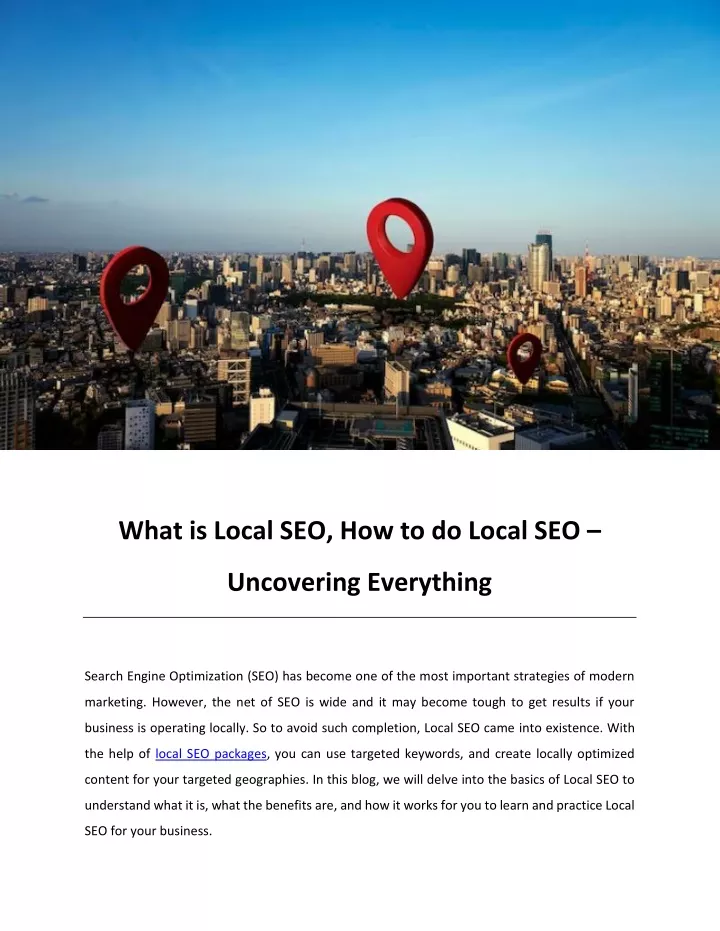 what is local seo how to do local seo