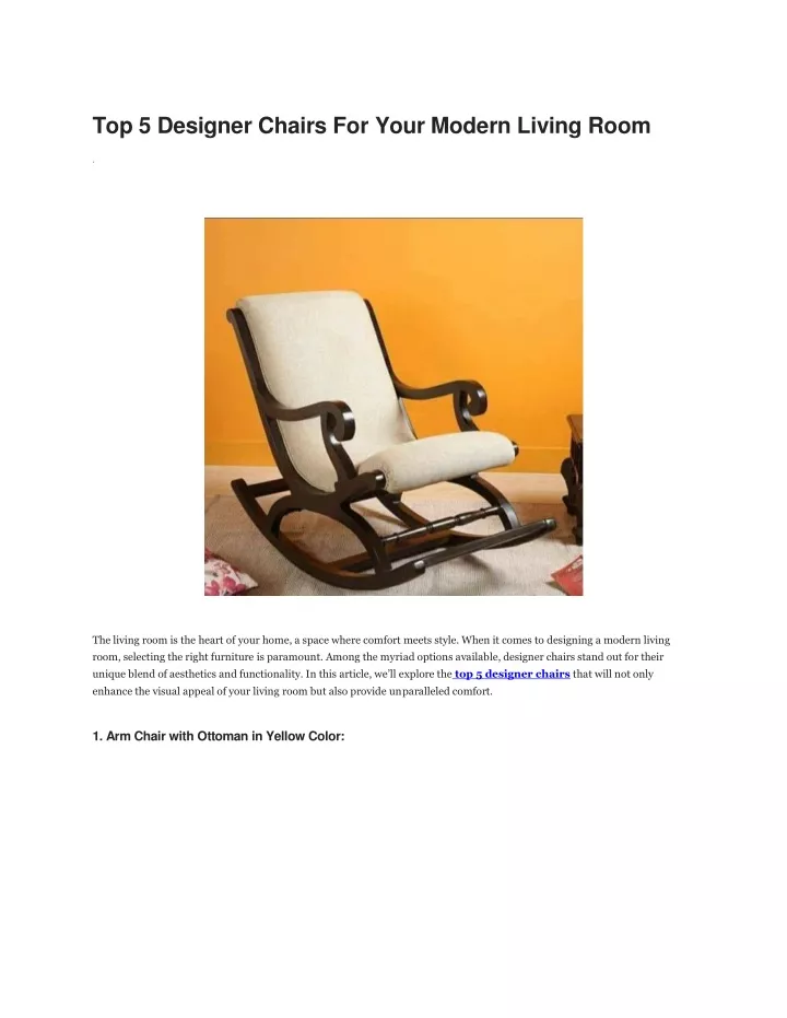 top 5 designer chairs for your modern living room