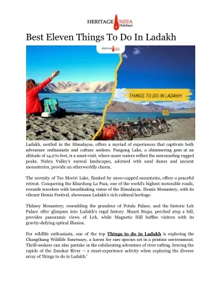 Best Eleven Things To Do In Ladakh