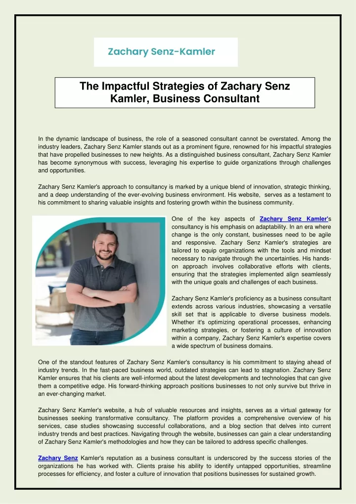 the impactful strategies of zachary senz kamler