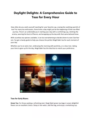 Sunrise to Sunset Tea Guide - Wagh Bakri