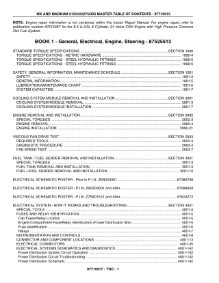 CASE IH MX 305 Tractor Service Repair Manual