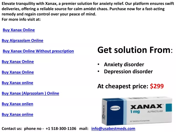 elevate tranquility with xanax a premier solution