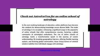 Check out AstroForYou for an online school of astrology
