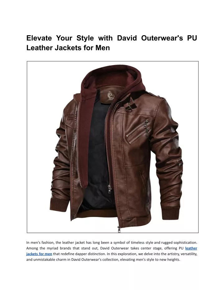 elevate your style with david outerwear