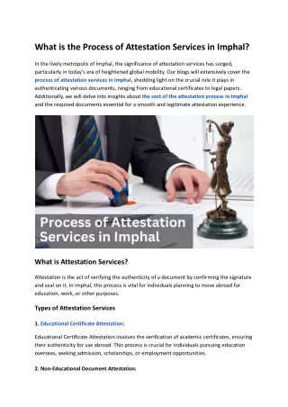 What is the Process of Attestation Services in Imphal