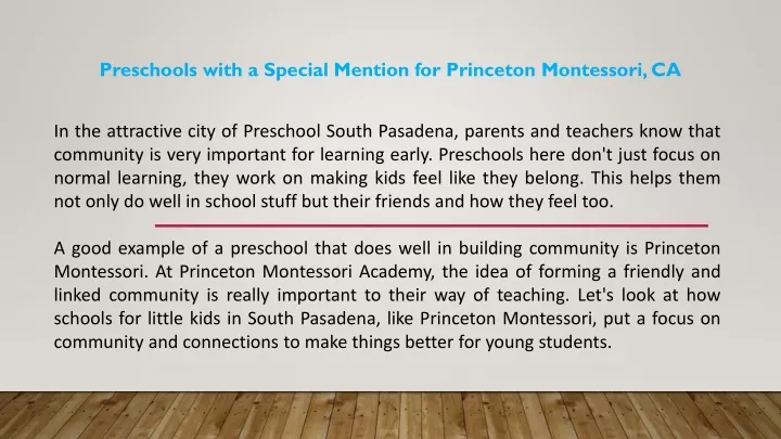 preschools with a special mention for princeton