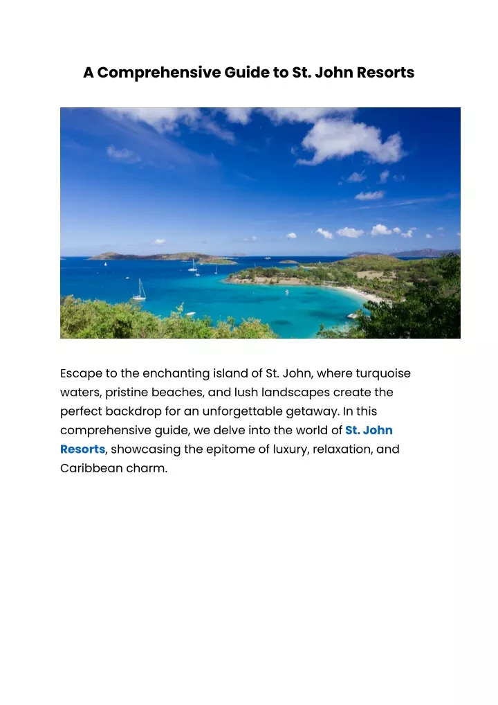 a comprehensive guide to st john resorts