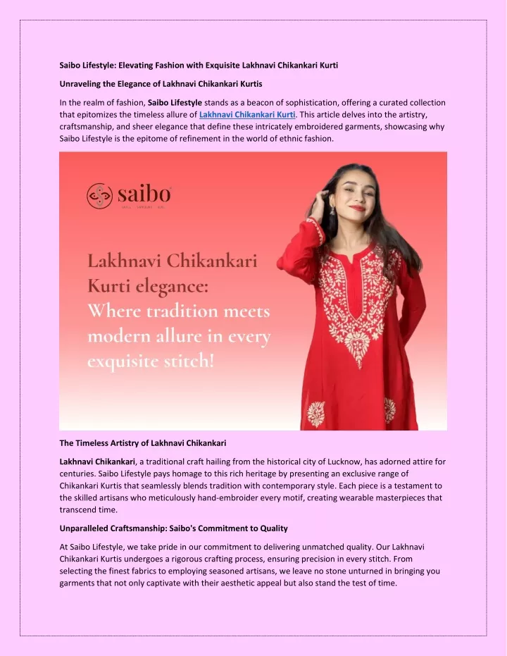 saibo lifestyle elevating fashion with exquisite