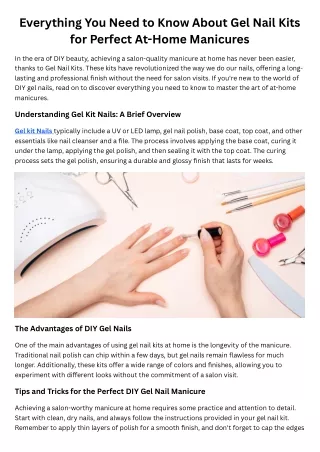 Everything You Need to Know About Gel Nail Kits for Perfect At-Home Manicures