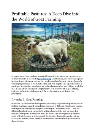 Profitable Pastures_ A Deep Dive into the World of Goat Farming