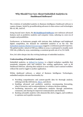 why should you care about embedded analytics