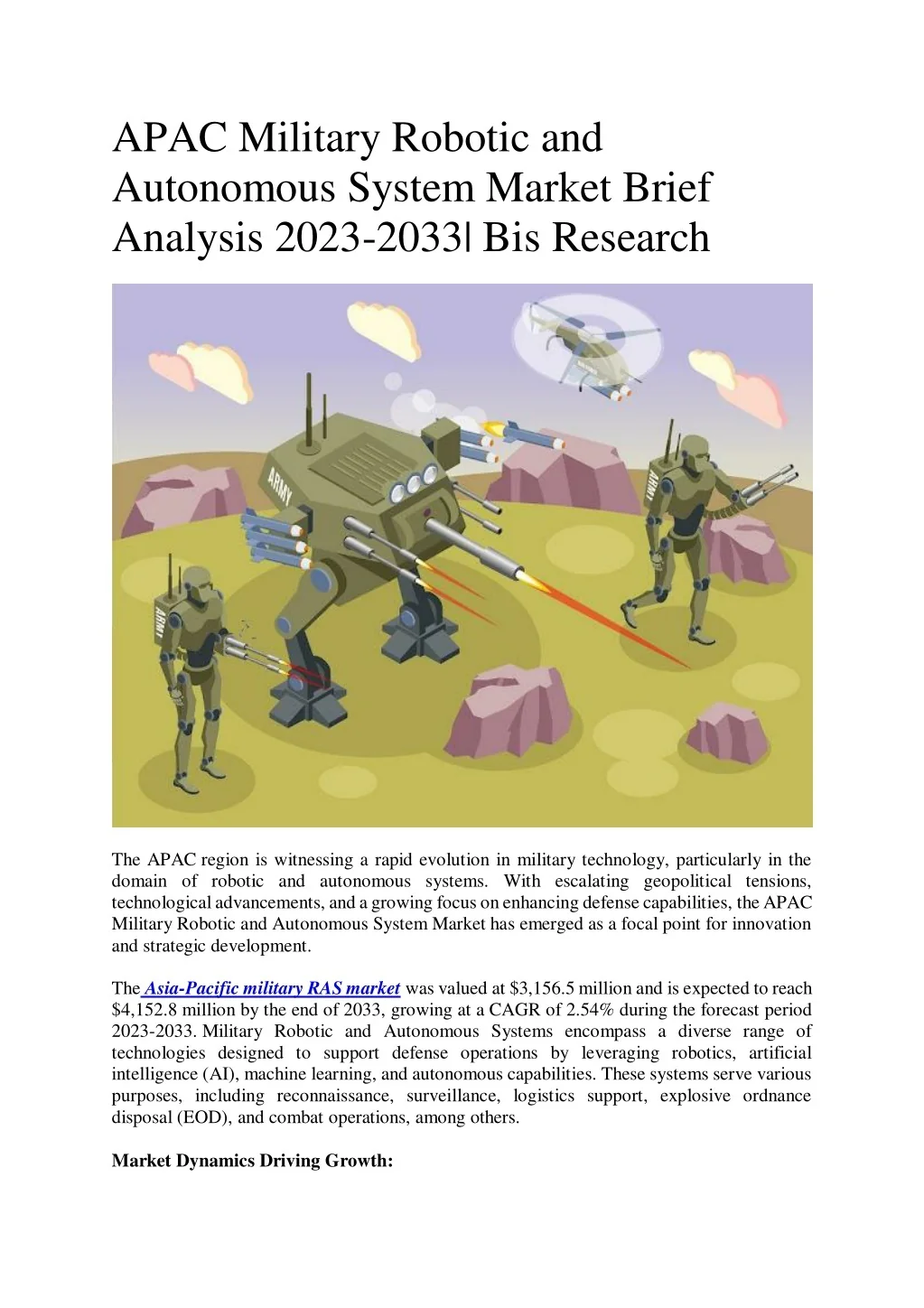 Apac System PPT - APAC Military Robotic and Autonomous System Market PowerPoint ...