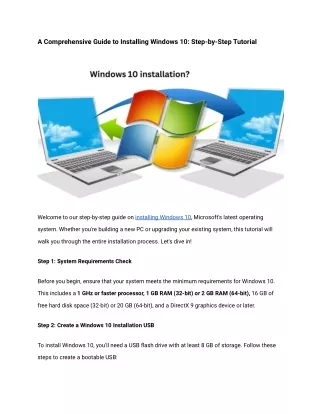 A Comprehensive Guide to Installing Windows 10_ Step-by-Step Tutorial