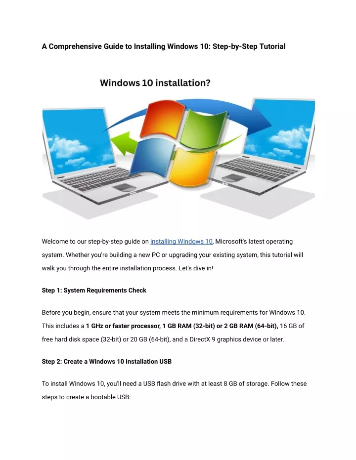 a comprehensive guide to installing windows