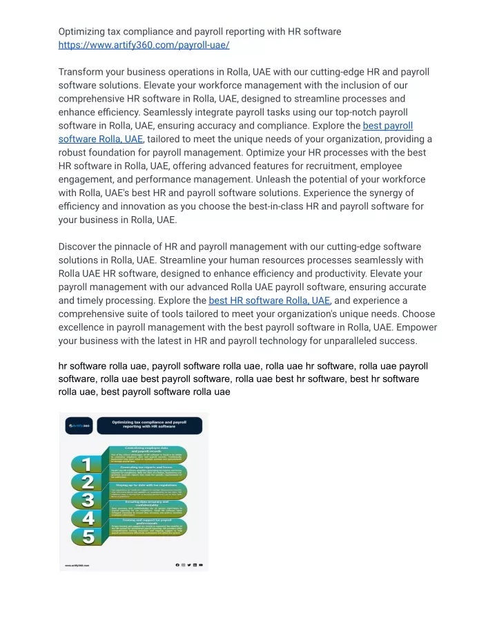 optimizing tax compliance and payroll reporting