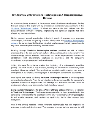 My Journey with Vmoksha Technologies_ A Comprehensive Review