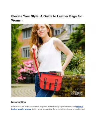 Elevate Your Style_ A Guide to Leather Bags for Women