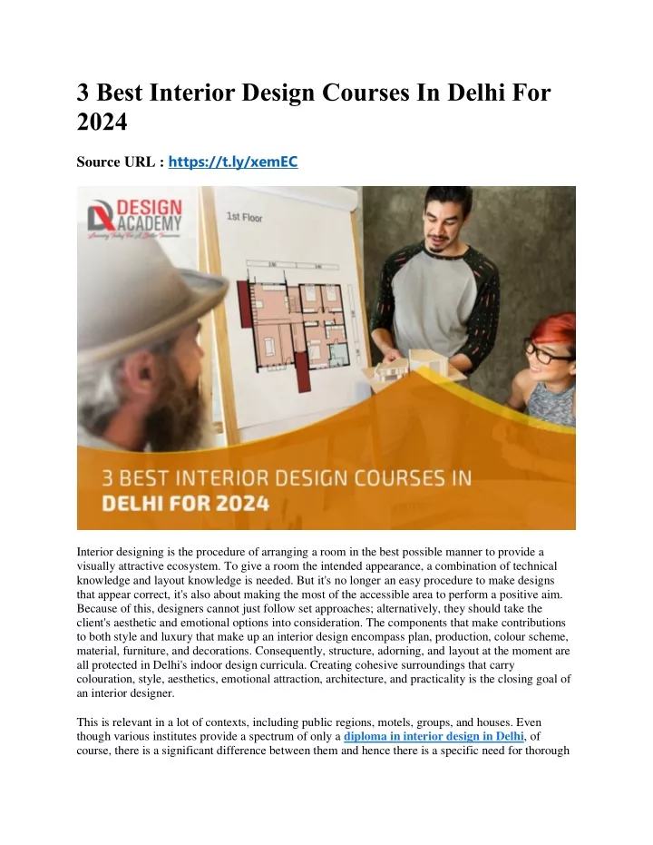 3 best interior design courses in delhi for 2024