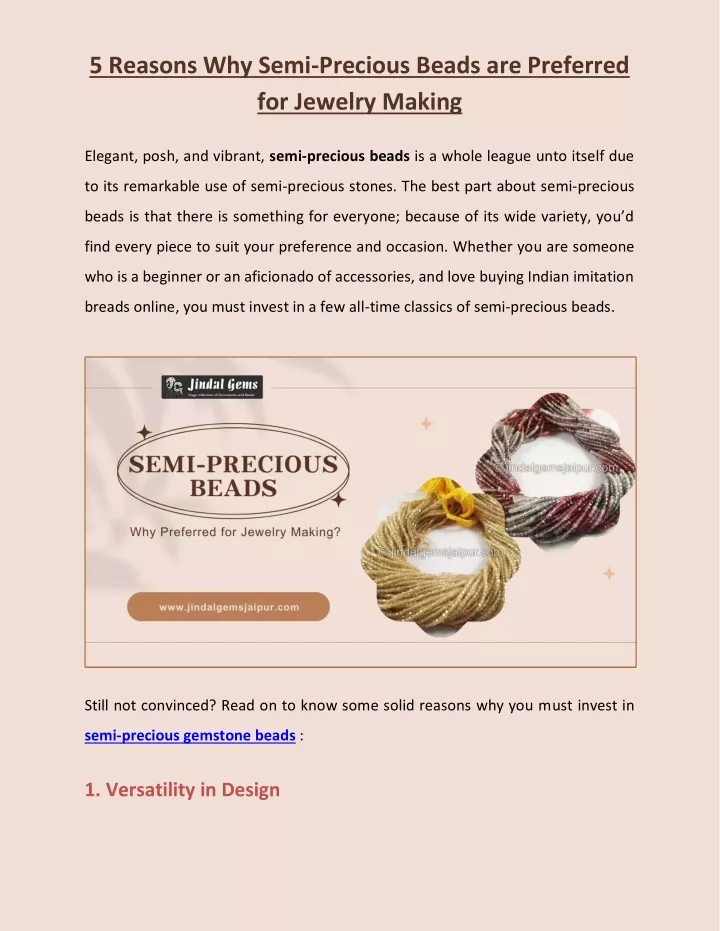 5 reasons why semi precious beads are preferred