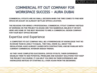 commercial fit out company for workspace success
