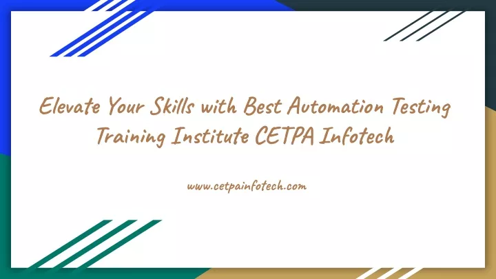 elevate your skills with best automation testing
