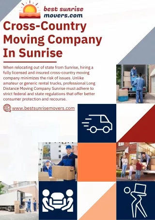 Cross-Country Moving Company In Sunrise