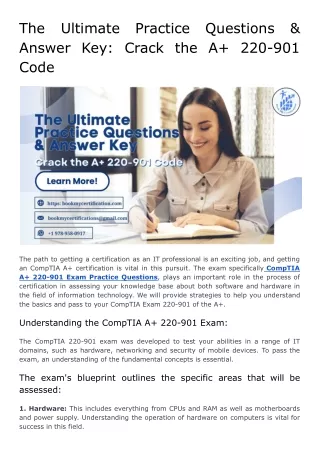 The Ultimate Practice Questions & Answer Key_ Crack the A  220-901 Code
