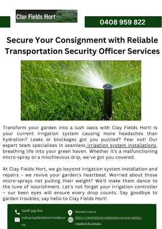 Expert Irrigation System Installation & Garden Watering Solutions