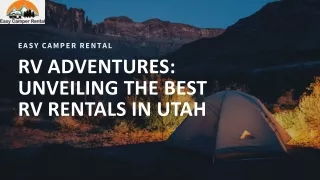 Unveiling the Best RV Rentals in Utah