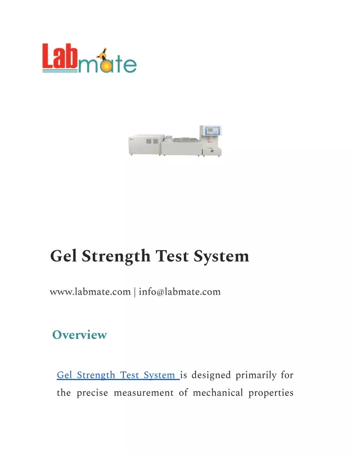 gel strength test system