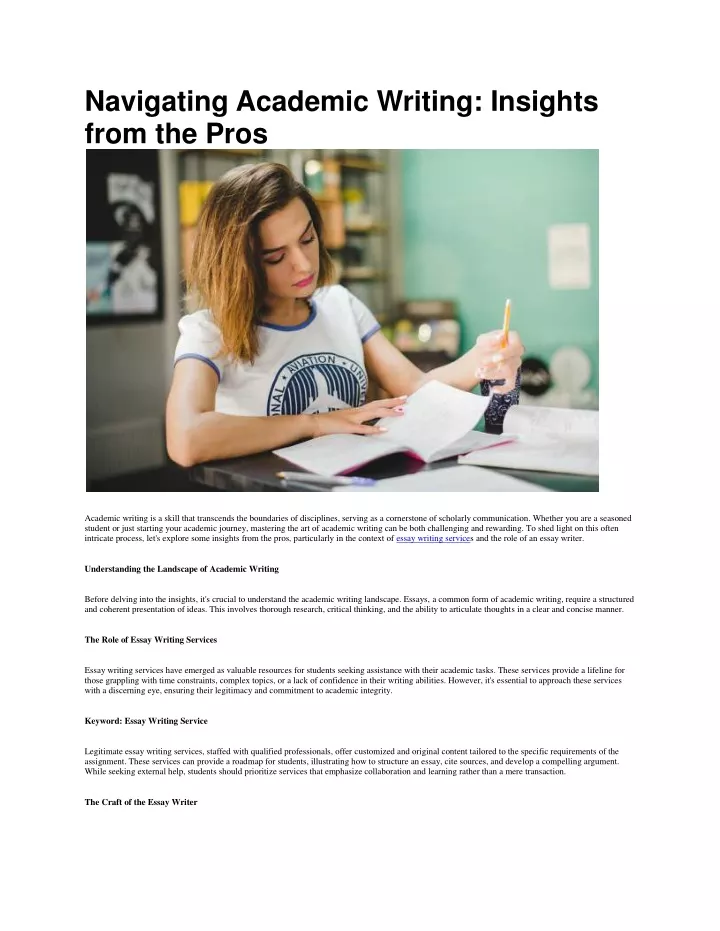 navigating academic writing insights from the pros