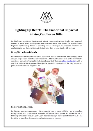 Lighting Up Hearts: The Emotional Impact of Giving Candles as Gifts