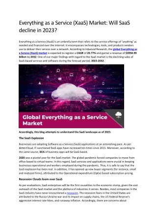 everything as a service xaas market will saas