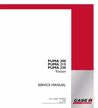 CASE IH PUMA 215 Tractor Service Repair Manual 1