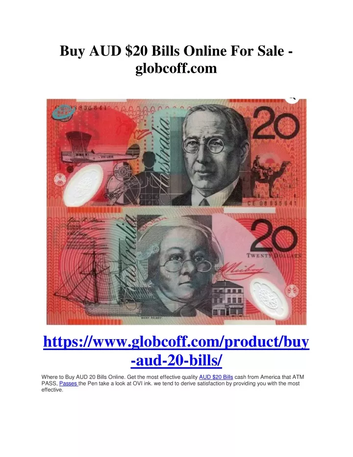 buy aud 20 bills online for sale globcoff com