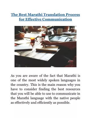 The Ultimate Guide to Marathi Translation for Effective Communication