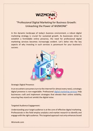 Professional Digital Marketing for Business Growth: Unleashing the Power of WIZM