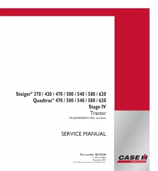 CASE IH Quadtrac 500 Stage IV Tractor Service Repair Manual(PIN JEEZ00000FF314001 and above)